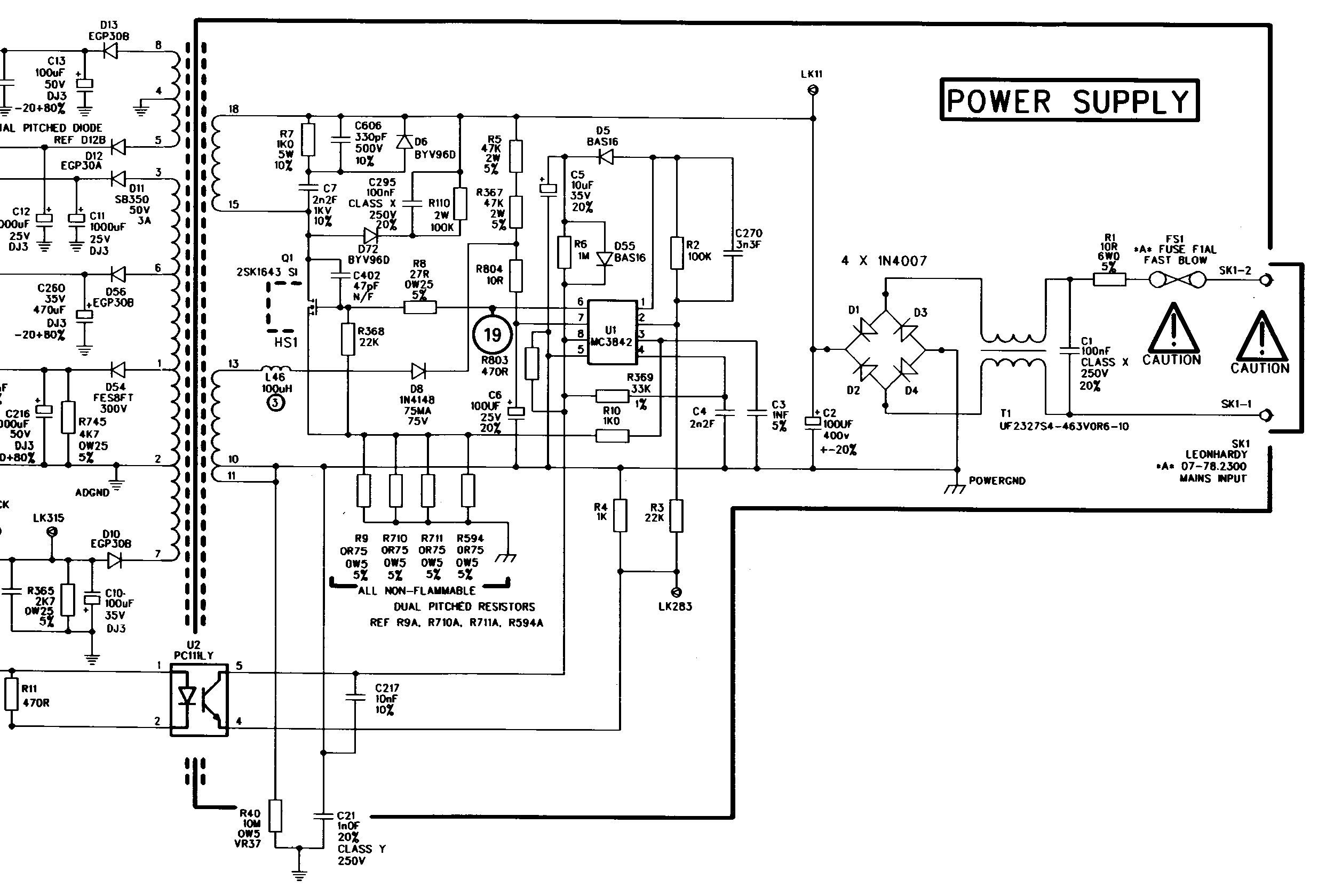 MSS500/1000 PSU primary circuit.