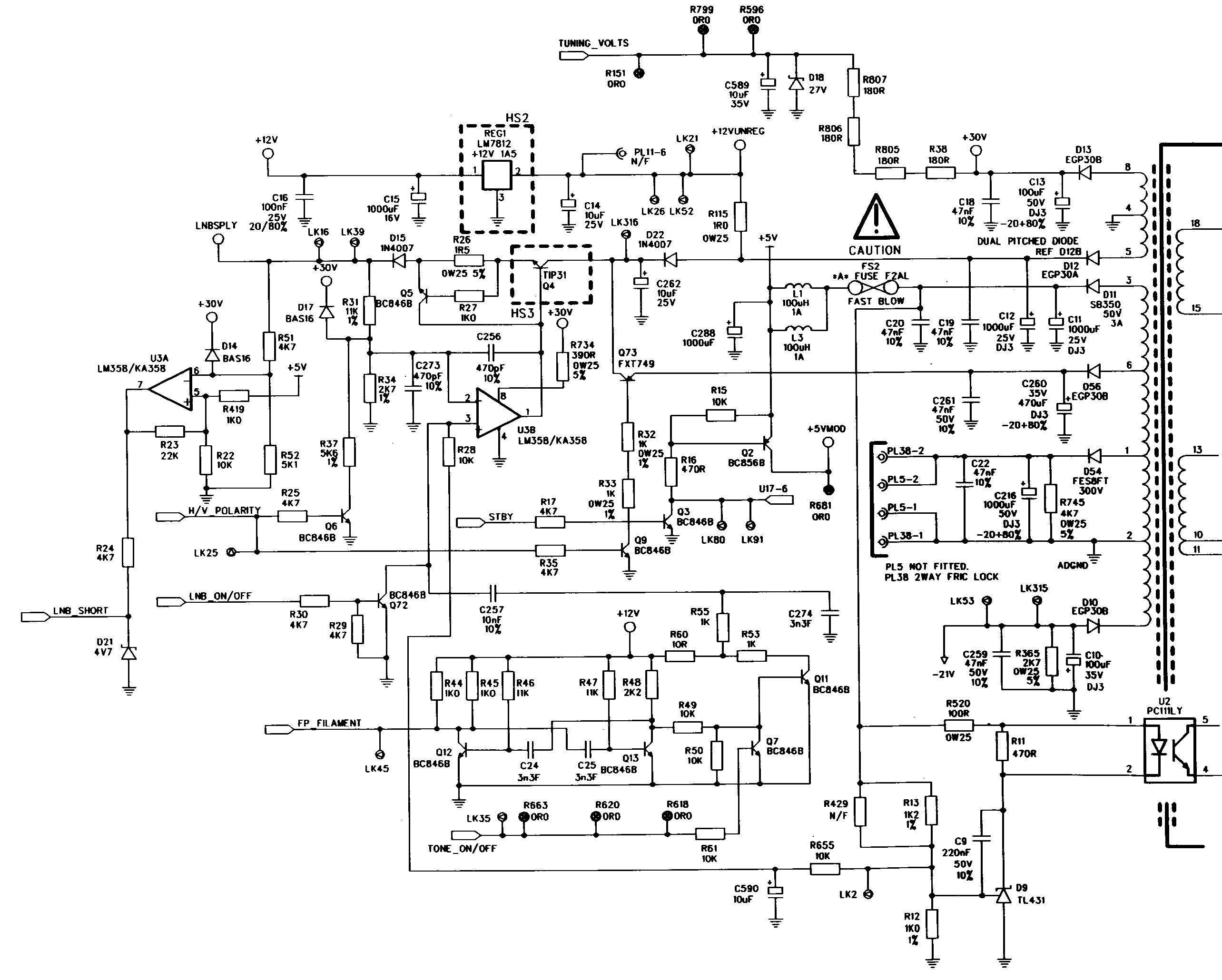 MSS500/1000 PSU secondary circuit.
