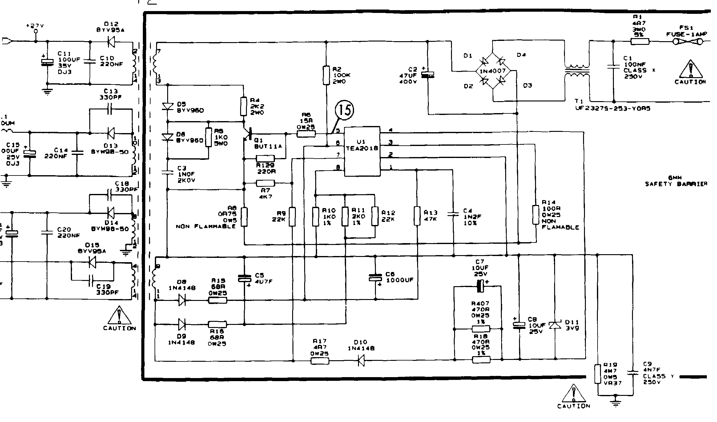 PRD800/900 PSU circuit diagram.