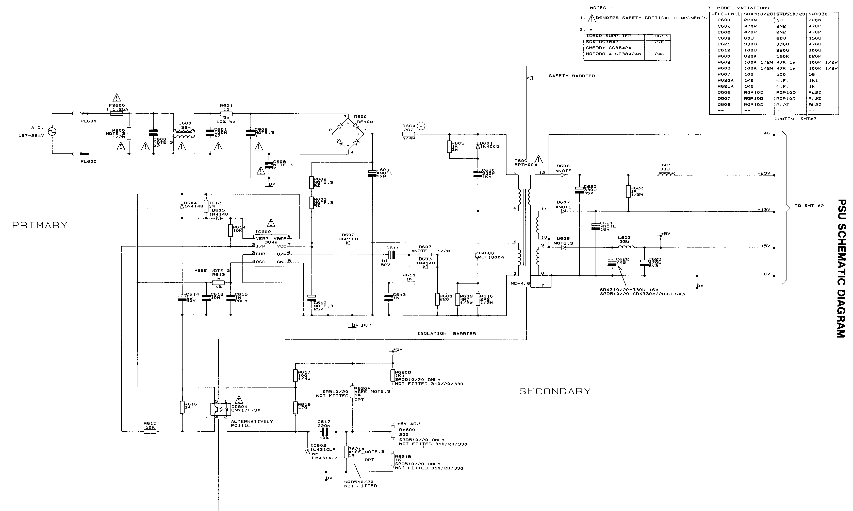 SRD510 main PSU circuit.