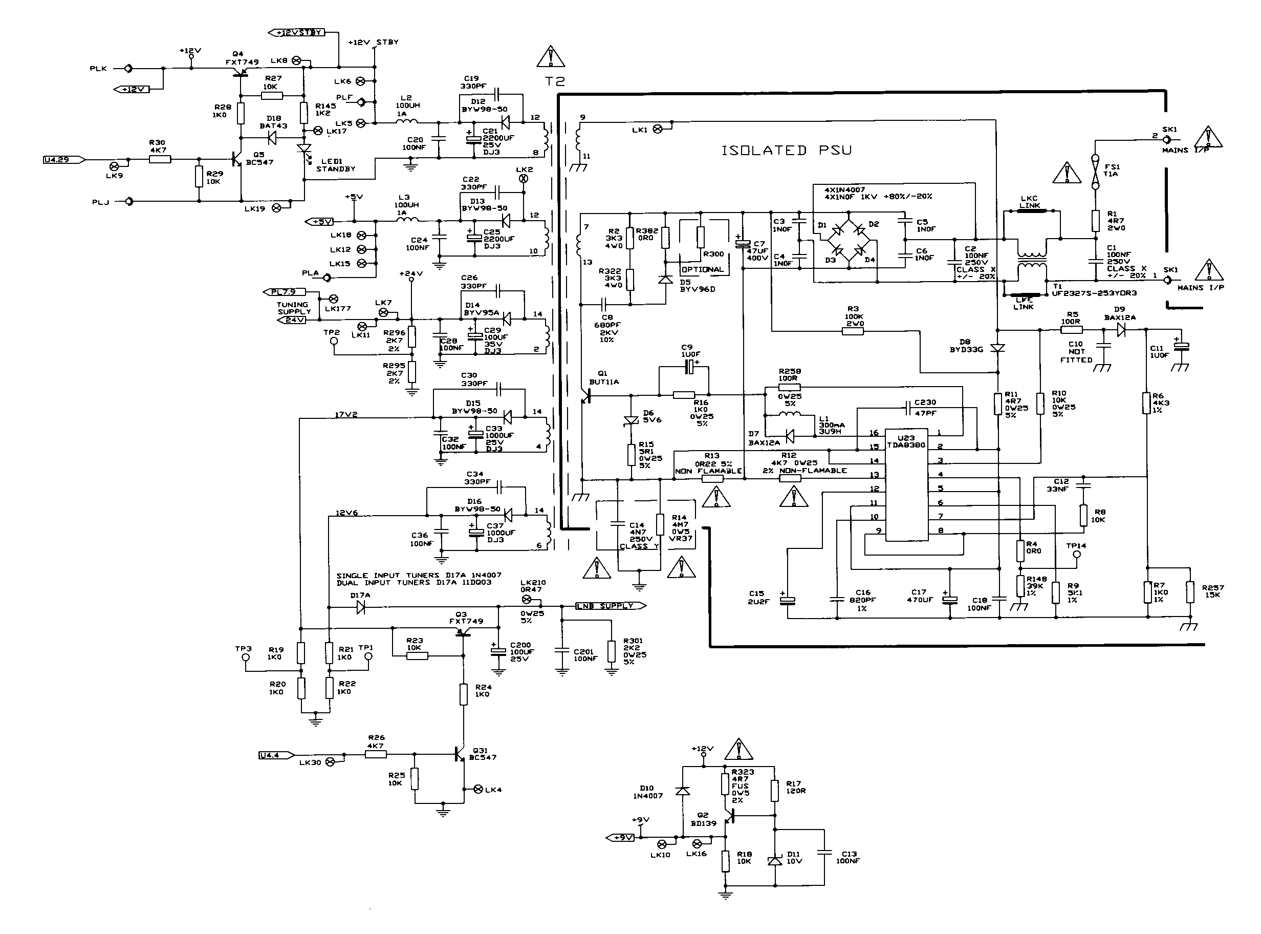 SS9000/9200 PSU circuit diagram.